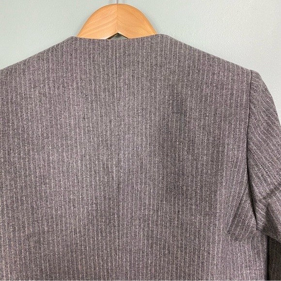 Zadig & Voltaire Ville Military Blazer Gray Silver Sz 6 - Picture 5 of 6